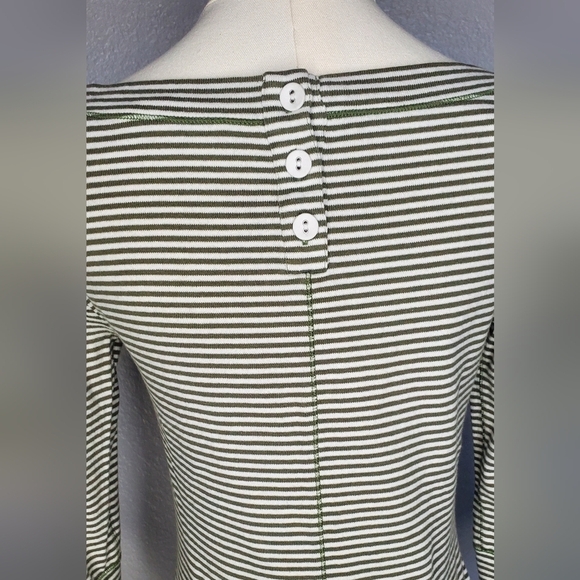 💚5/$25 Banana Republic Striped 100% Cotton Boat Neck 3/4 Sleeve Dress XS - Picture 5 of 6